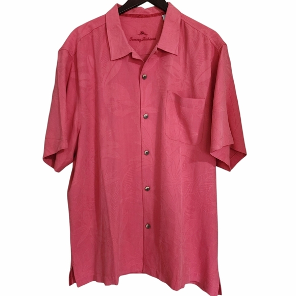 Tommy Bahama Silk Tropical Hawaiian Button Down Short Sleeve Shirt - XL - Picture 2 of 8